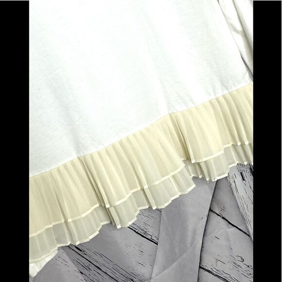 J. Crew Ruffle Hem Peplum Top Cream S - Picture 3 of 7